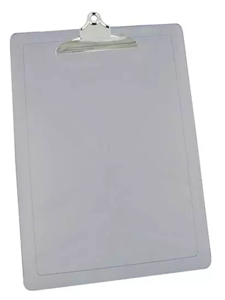 Tabla plástica carta/oficio con gancho d 1