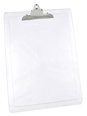 Tabla plástica carta/oficio con gancho d