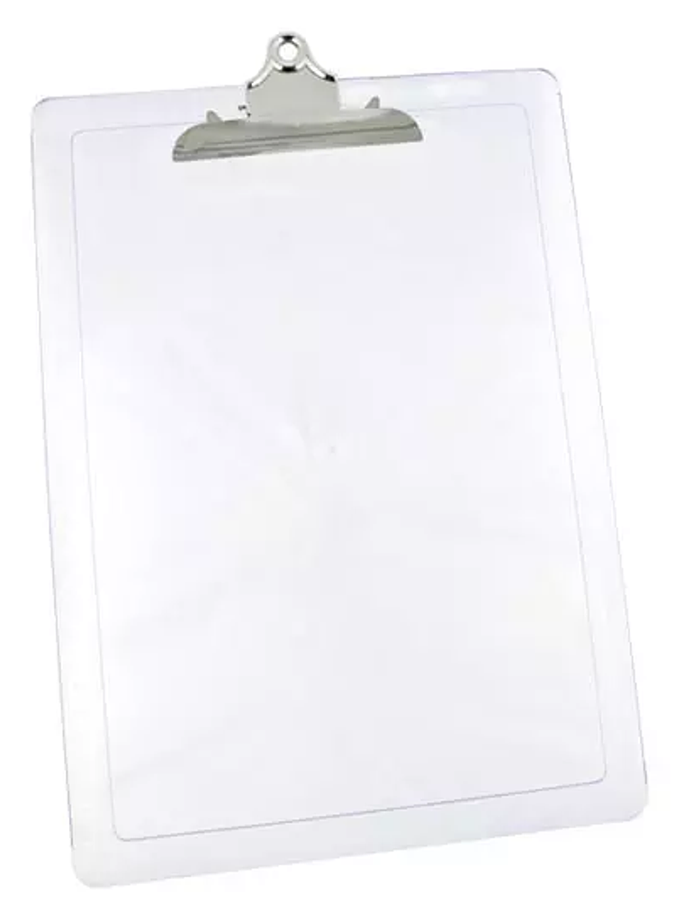 Tabla plástica carta/oficio con gancho d 1