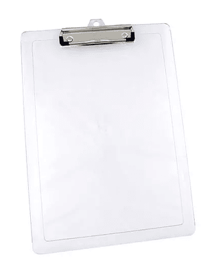 Tabla plastica carta/oficio transparente