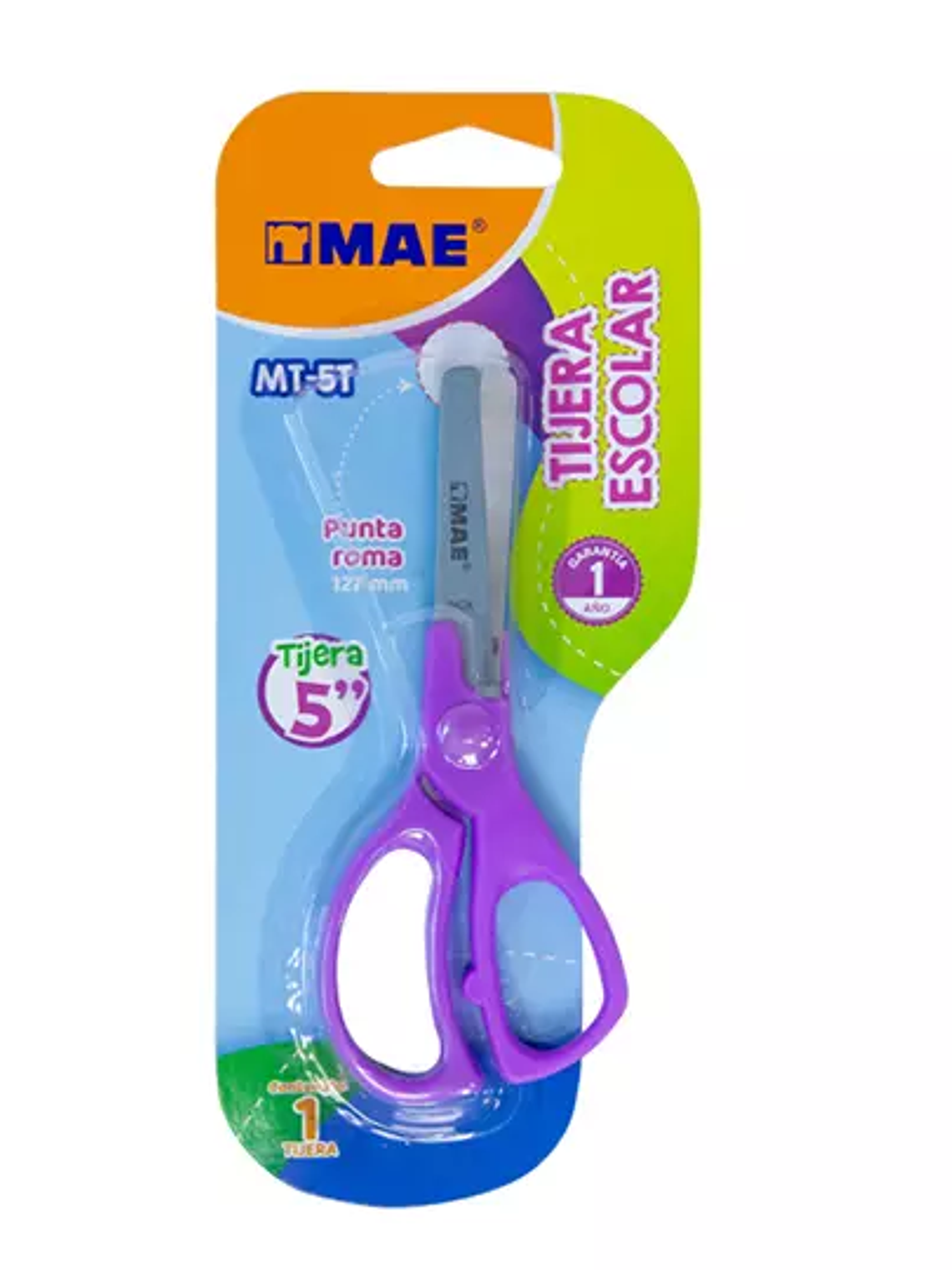 Tijera escolar MAE de 5 pulgadas colores 1