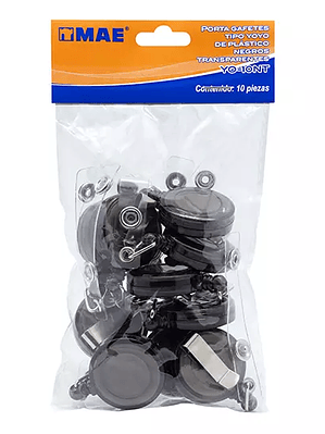 Portagafetes tipo yoyo mae negro transpa