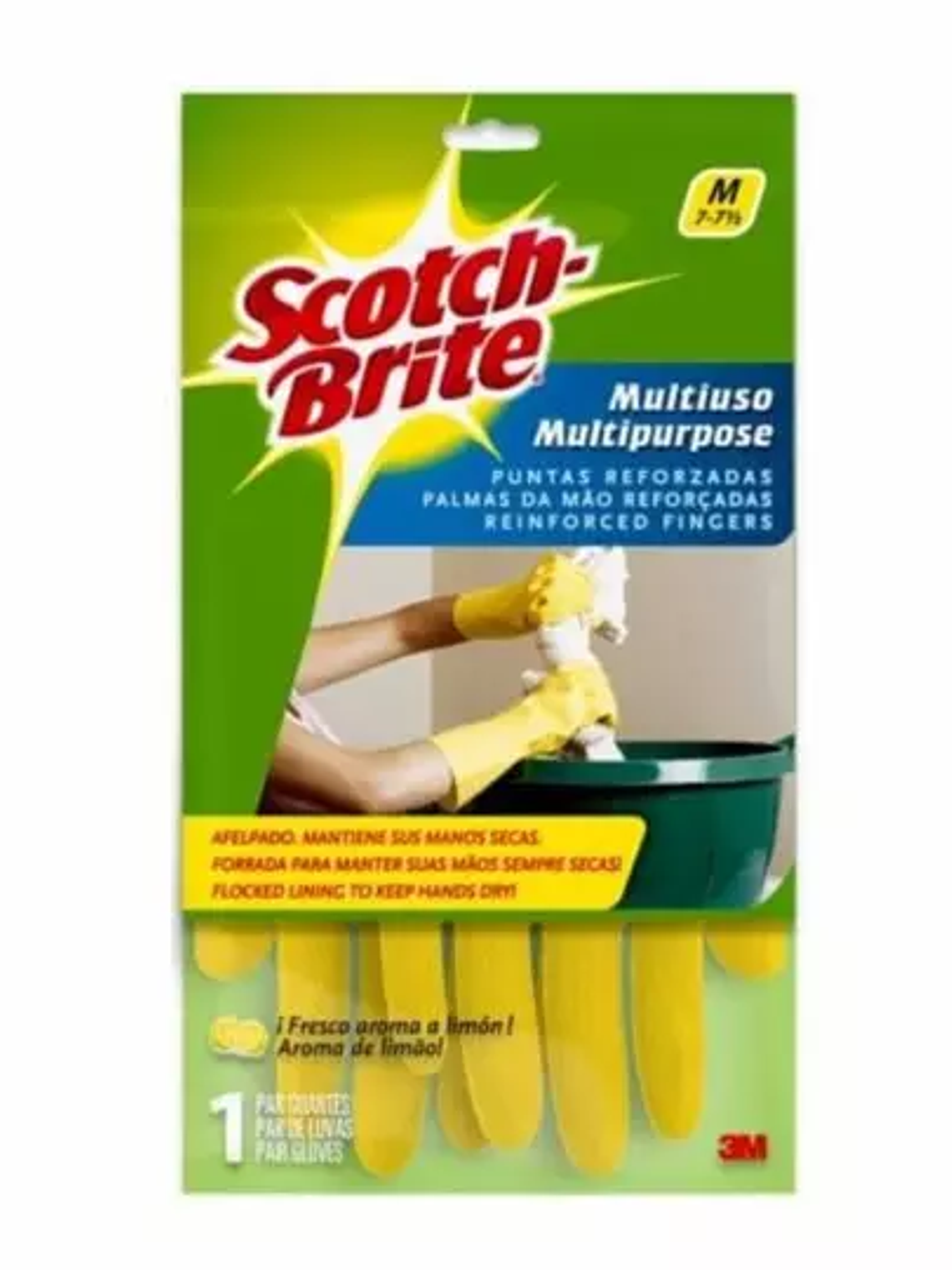 Guantes de latex amarillos afelpados Sco 1