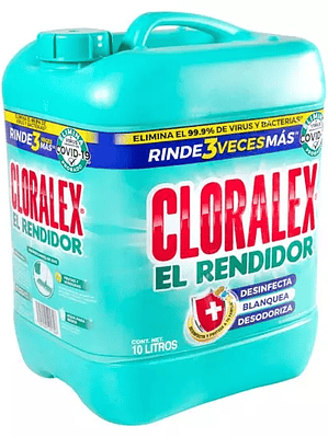 Blanqueador Cloralex, cloro 10 Lt.