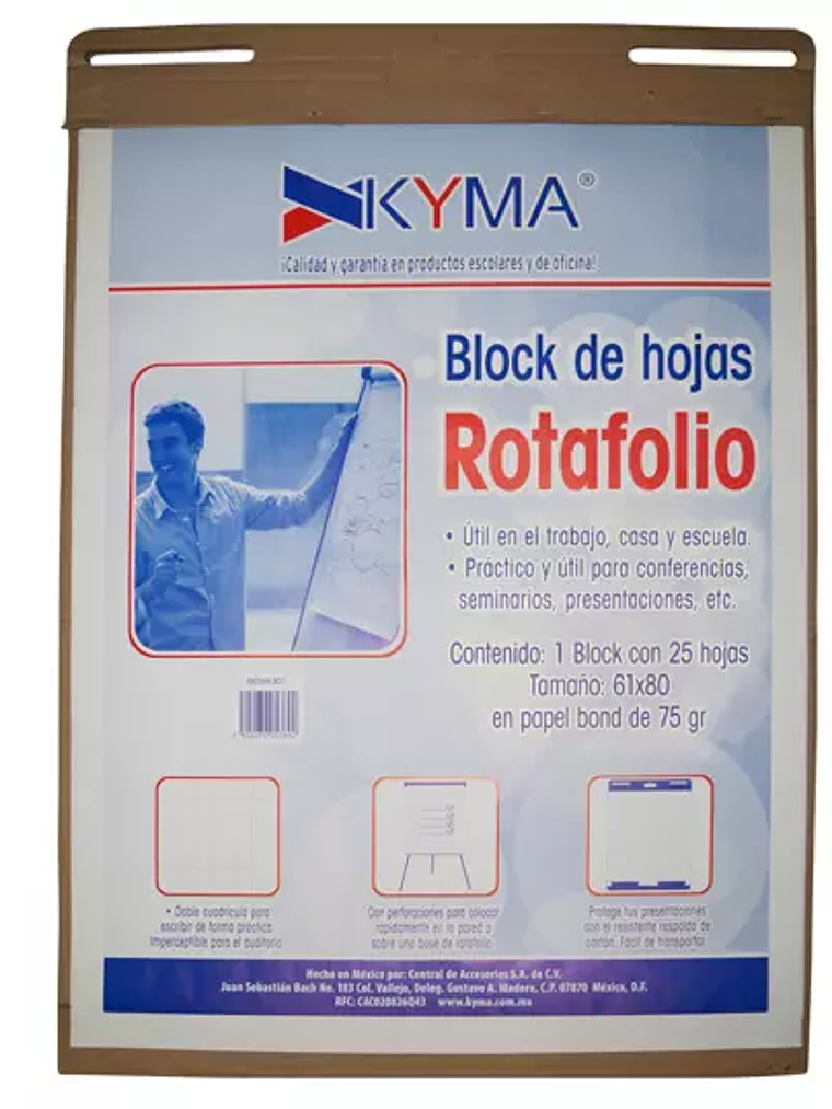 Block rotafolio KYMA cuadro grande 7mm c 1