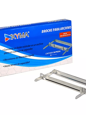 Broche Archivo KYMA 8 cms Caja con 50 pi