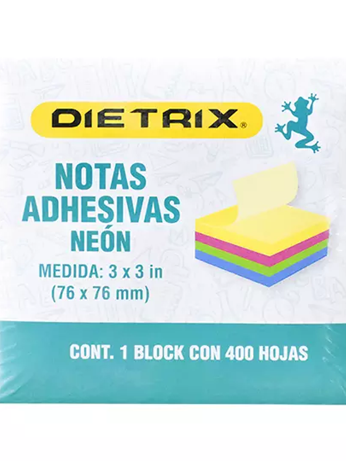 NOTAS ADHESIVAS DIETRIX NEON 3X3 IN 400 1
