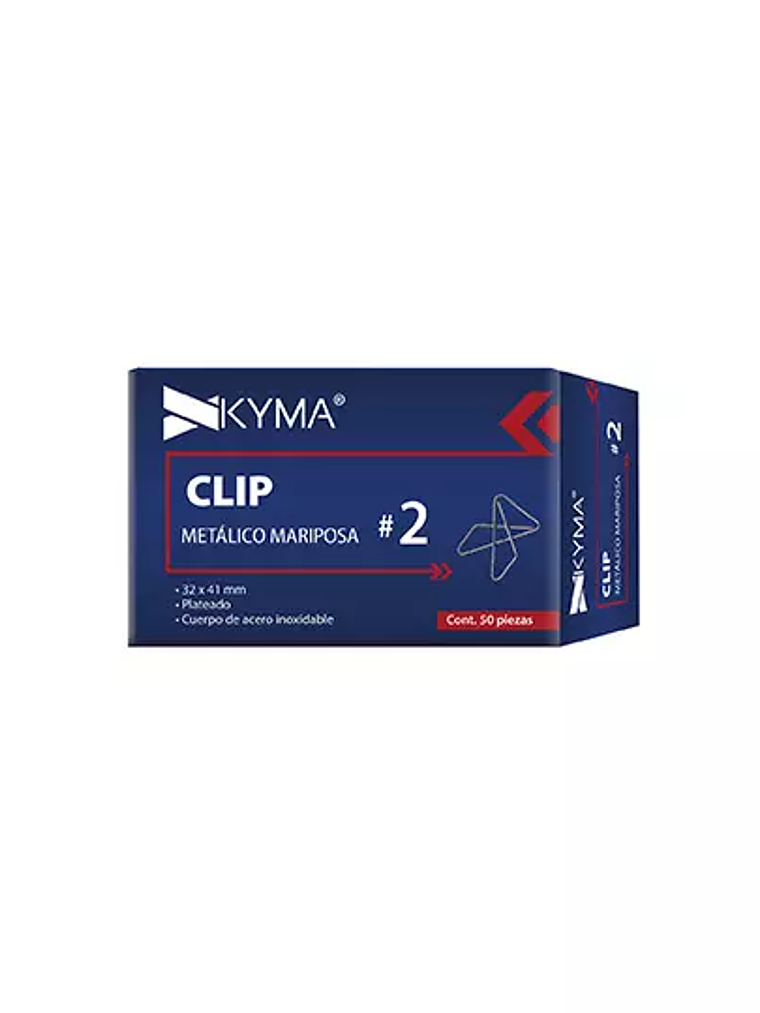 Clip metálico kyma mariposa no.2 c/50 pz 1