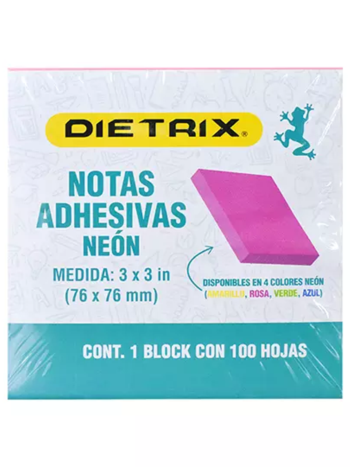 NOTAS ADHESIVAS DIETRIX MIX NEON 3X3 IN 1