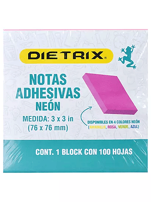 NOTAS ADHESIVAS DIETRIX MIX NEON 3X3 IN