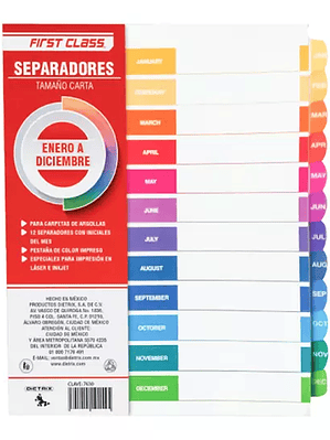 Separadores Dietrix tamaño carta de ener