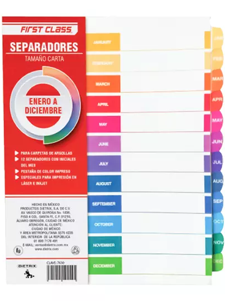 Separadores Dietrix tamaño carta de ener 1