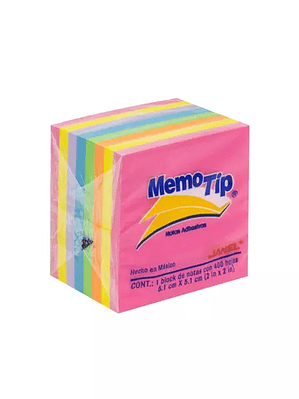Notas Adhesivas Mini Memo Tip neon 2x2 p