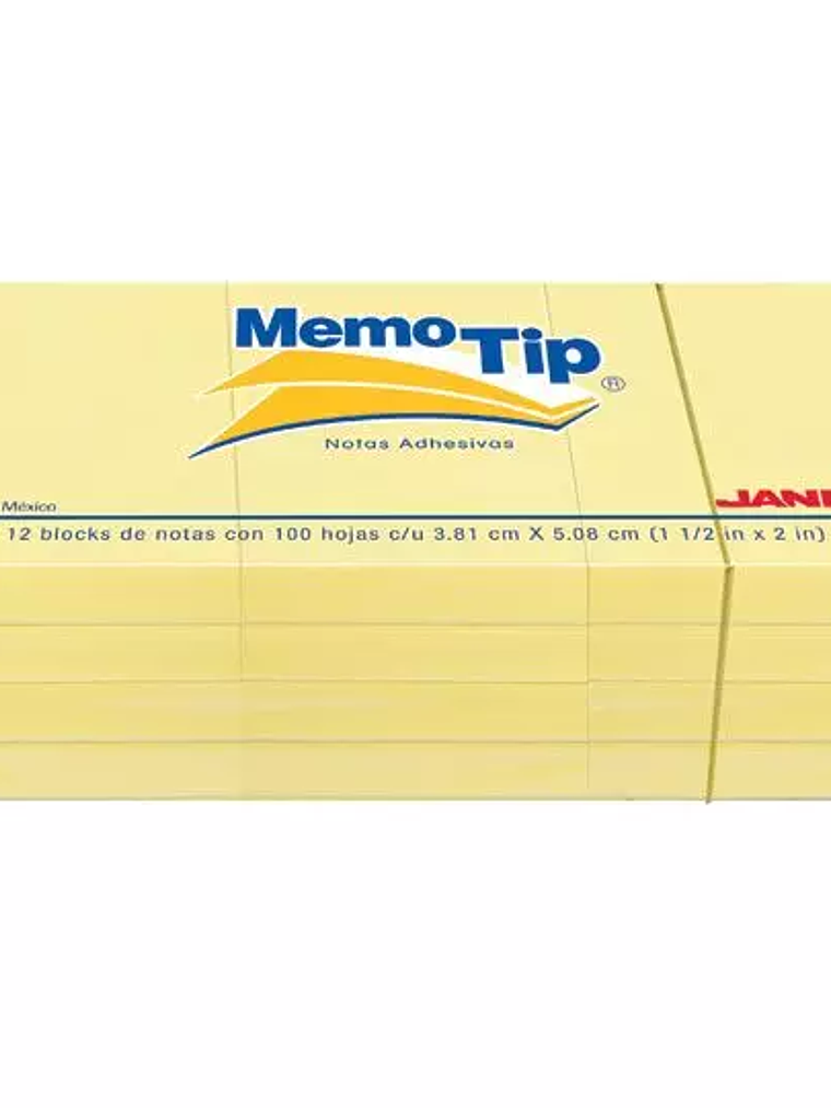 Notas adhesivas Memo Tip amarillo 1.5x2 1