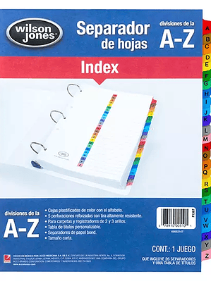 Separador alfabético a-z ACCO tamaño car