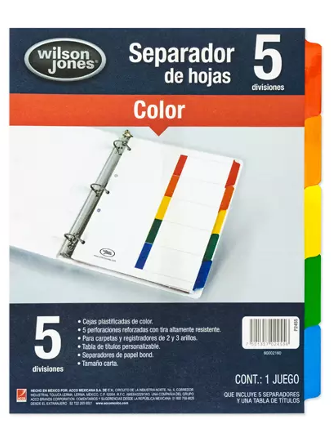 Separador sin numeración 5 divisiones AC 1