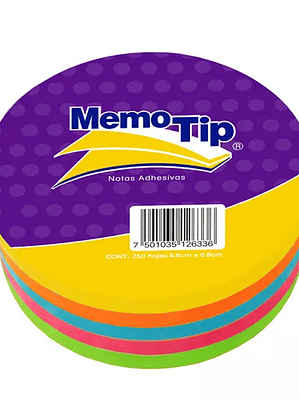 Notas Adhesivas Memo Tip forma circulo c