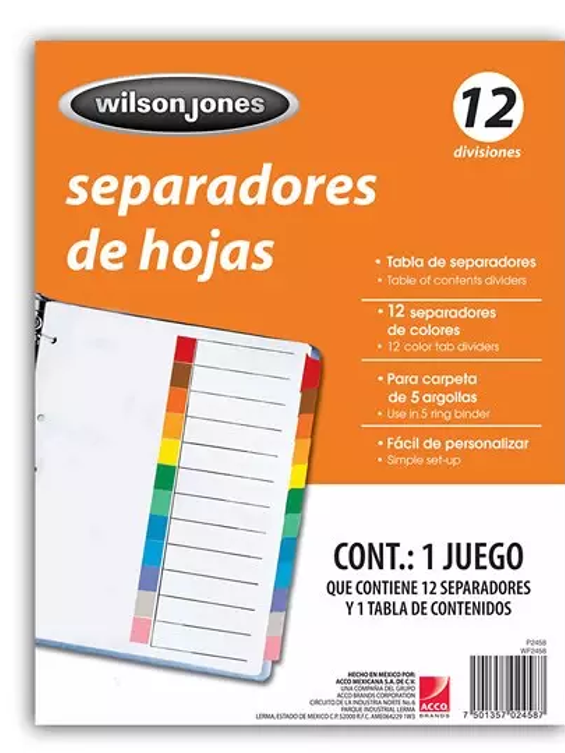 Separador sin numeración 12 divisiones A 1