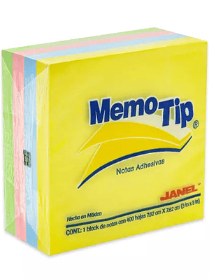 Notas Adhesivas Memo Tip pastel 3x3 pulg