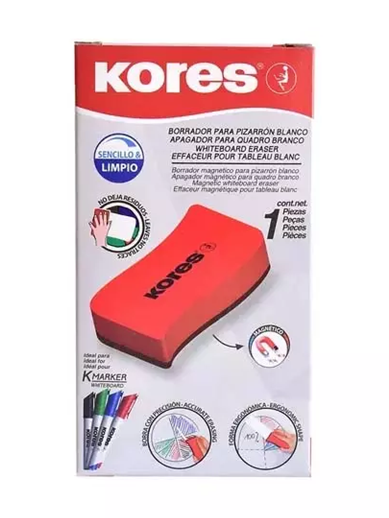 Borrador para pizarra blanca Kores, colo 1