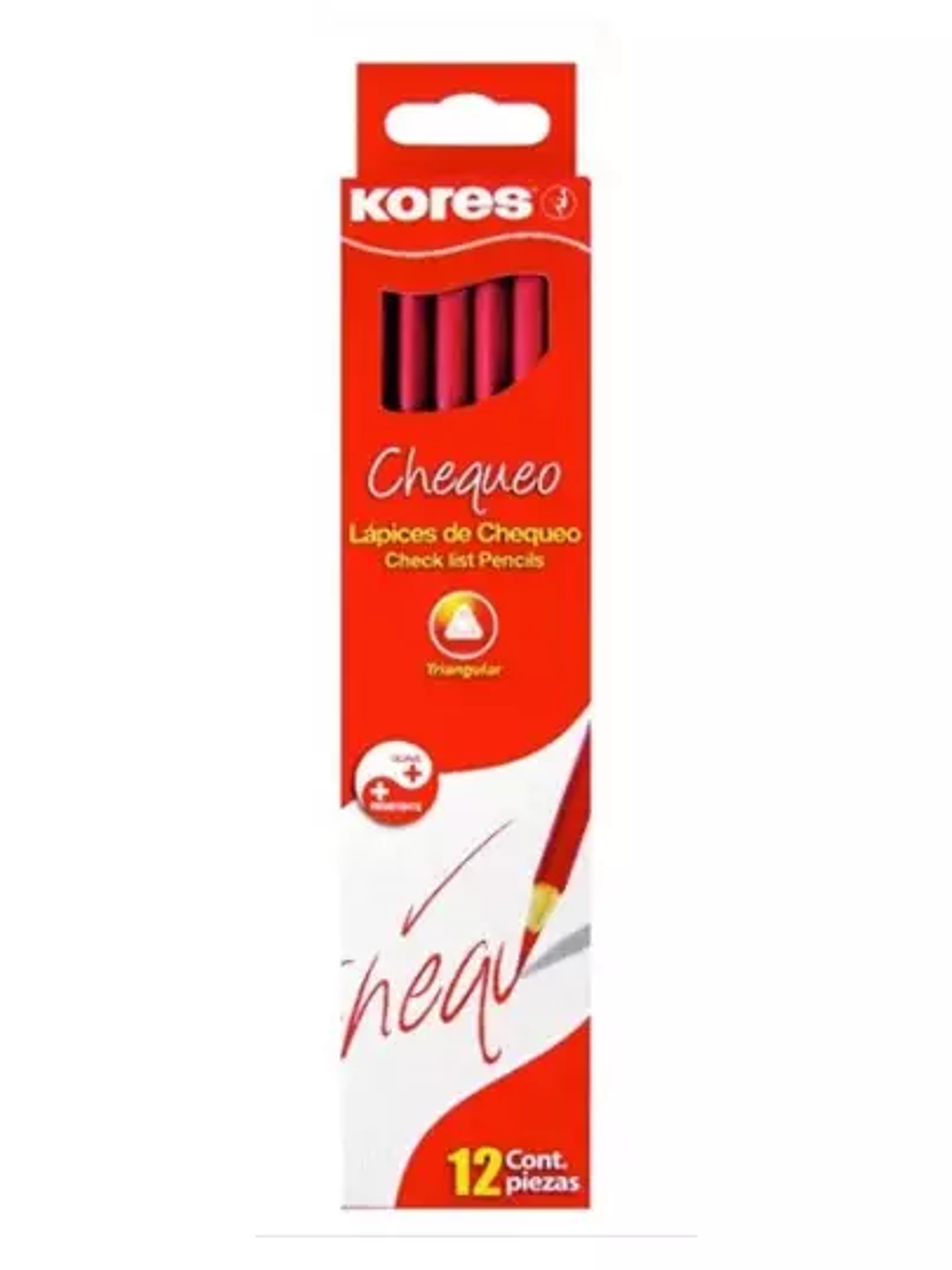 Lapiz checador Kores rojo caja 12 piezas 1