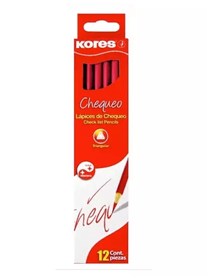 Lapiz checador Kores rojo caja 12 piezas