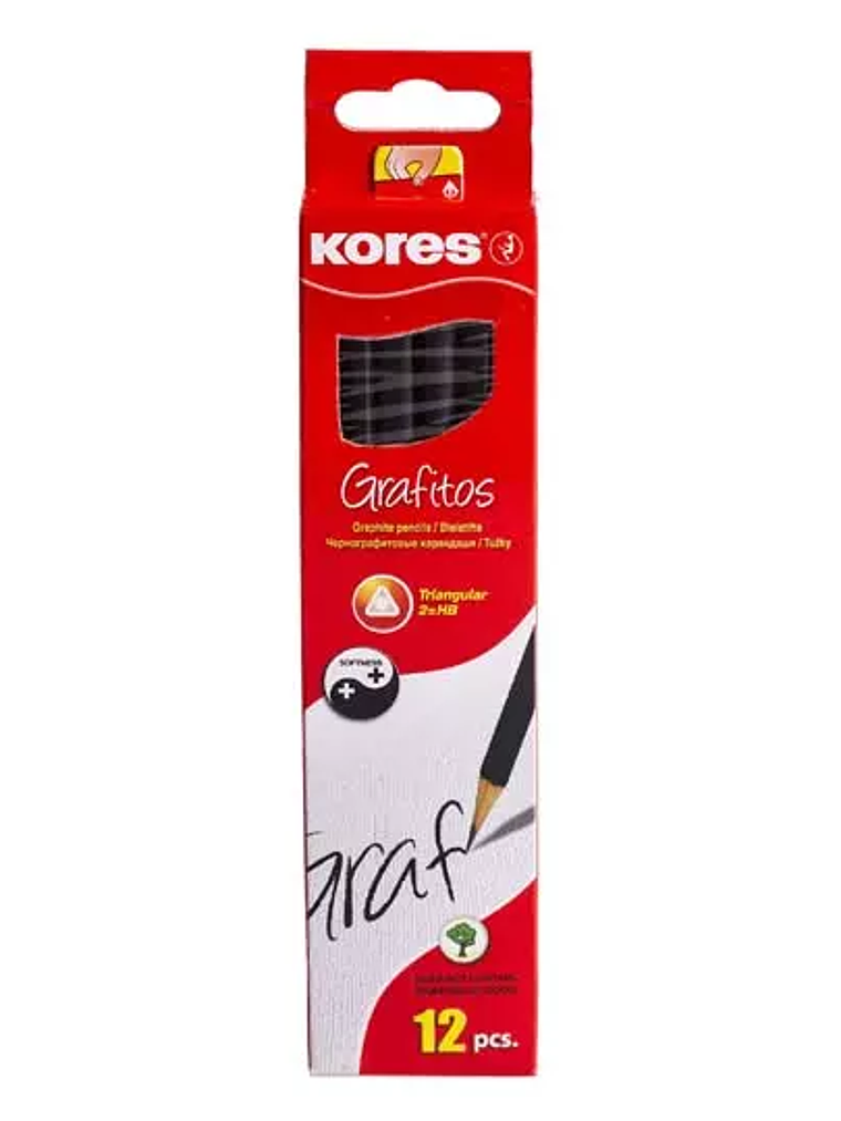 Lapices de grafito kores 2-HB caja 12 pz 1