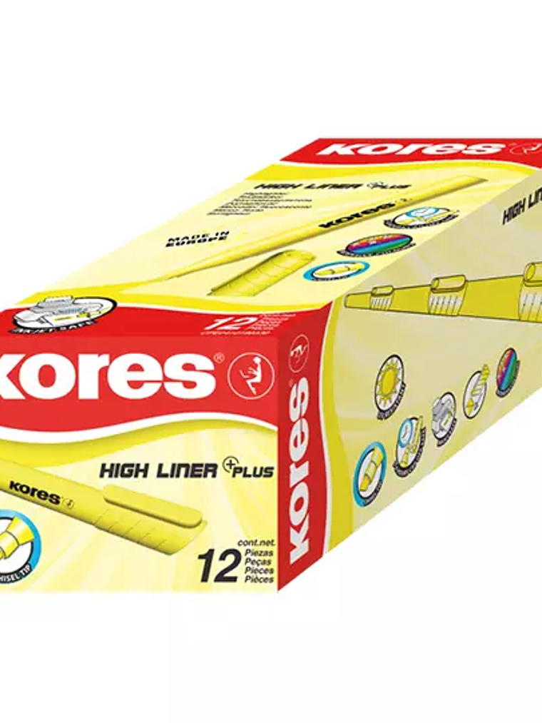 Resaltador High liner plus Kores, caja 1 1