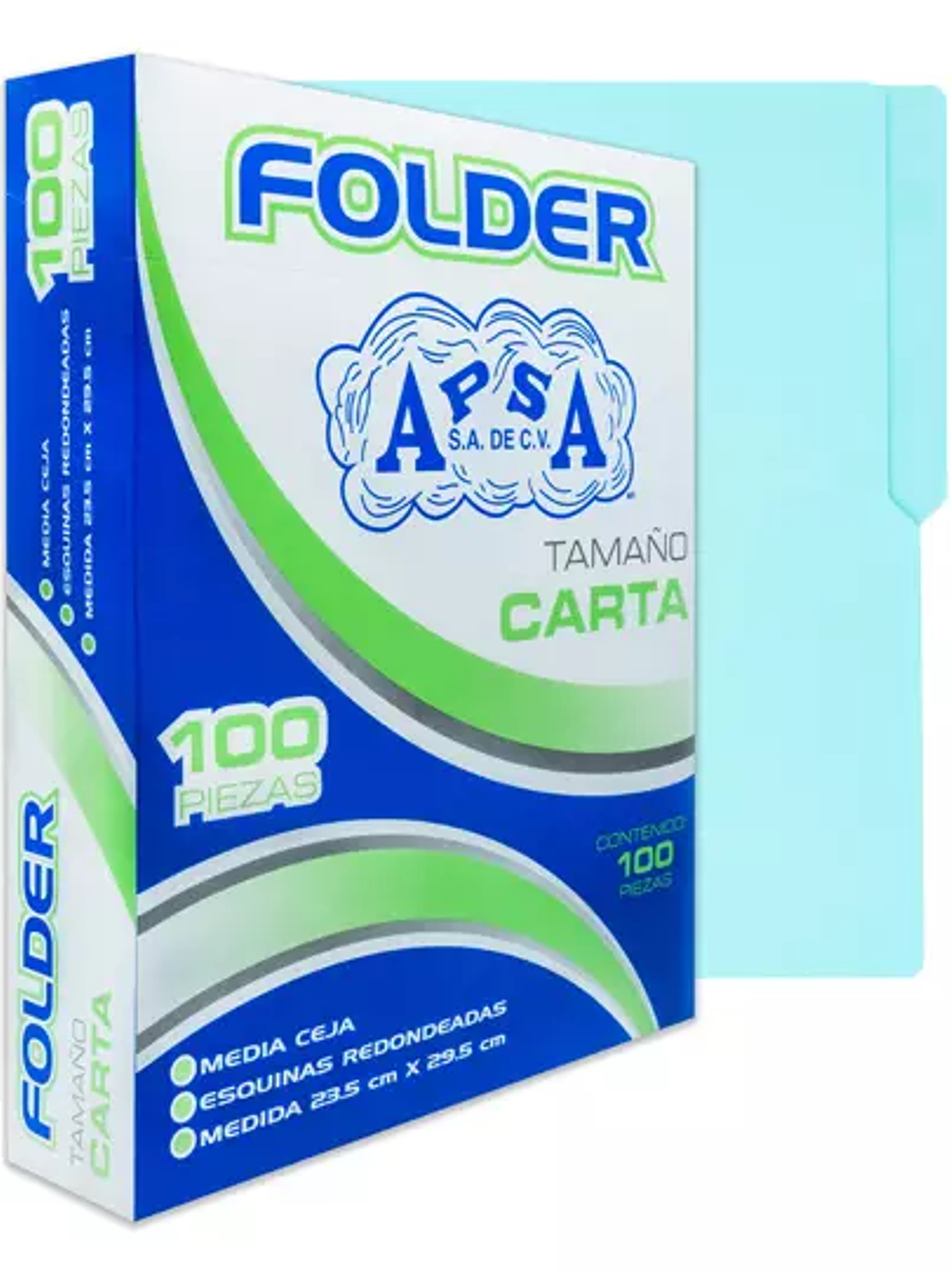 Folder azul APSA tamaño carta  , paquete 1