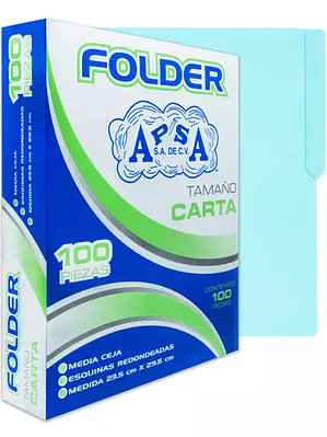 Folder azul APSA tamaño carta  , paquete