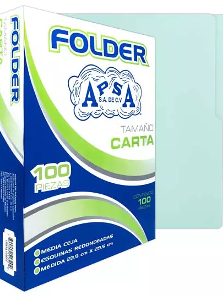 Folder verde APSA tamaño carta  , paquet 1