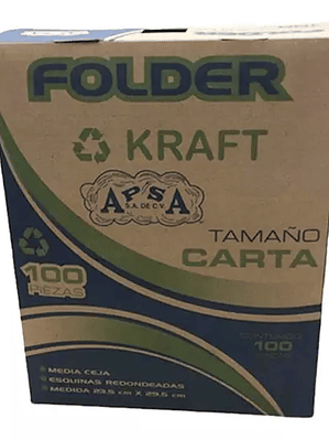 Folder kraft APSA tamaño carta  , paquet