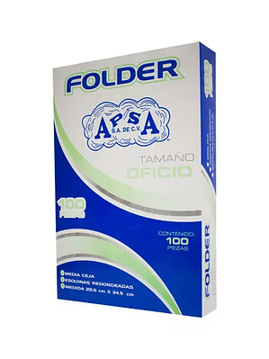 Folder crema APSA tamaño oficio  , paque