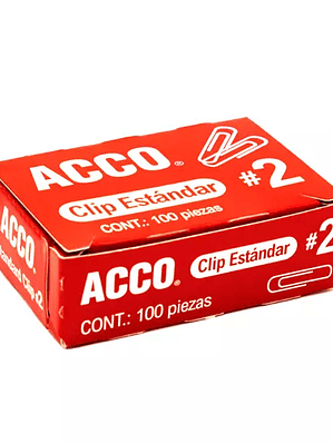 Clip estándar no. 2 ACCO capacidad hasta