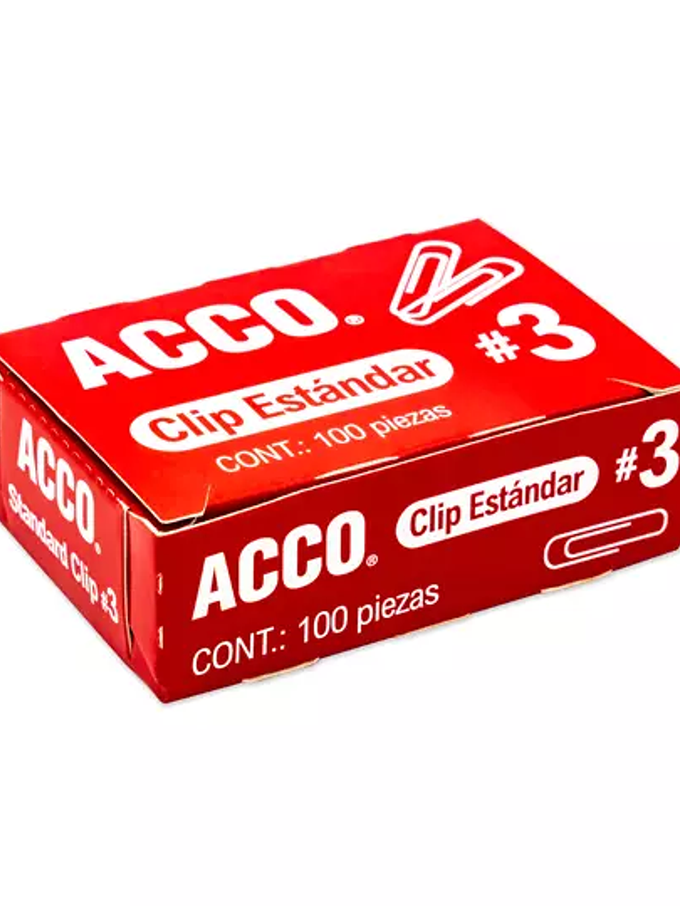 Clip estándar no. 3 ACCO capacidad hasta 1