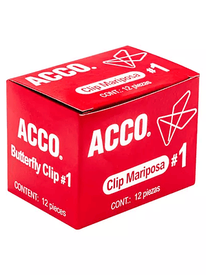 Clip mariposa no. 1 ACCO capacidad hasta