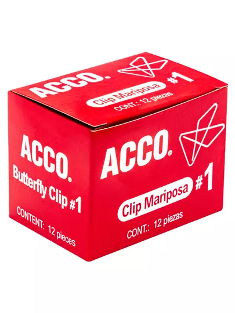 Clip mariposa no. 1 ACCO capacidad hasta 1