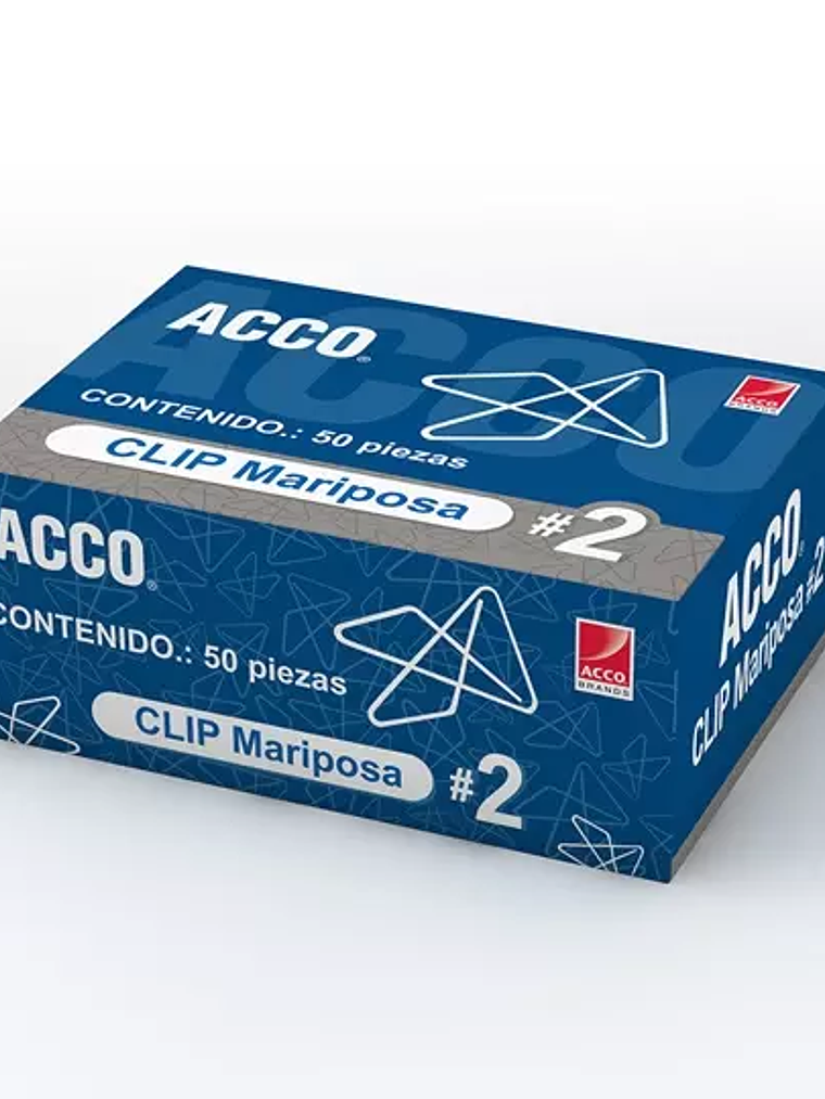Clip mariposa no. 2 ACCO capacidad hasta 1