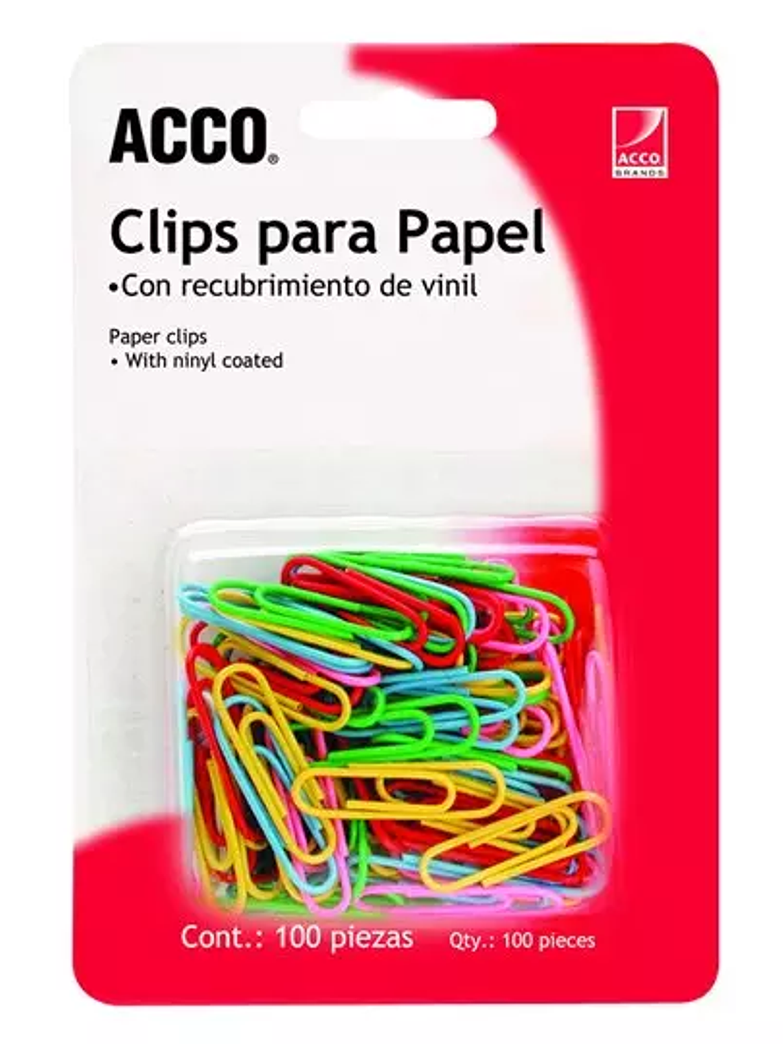 Clip estándar de colores ACCO capacidad 1