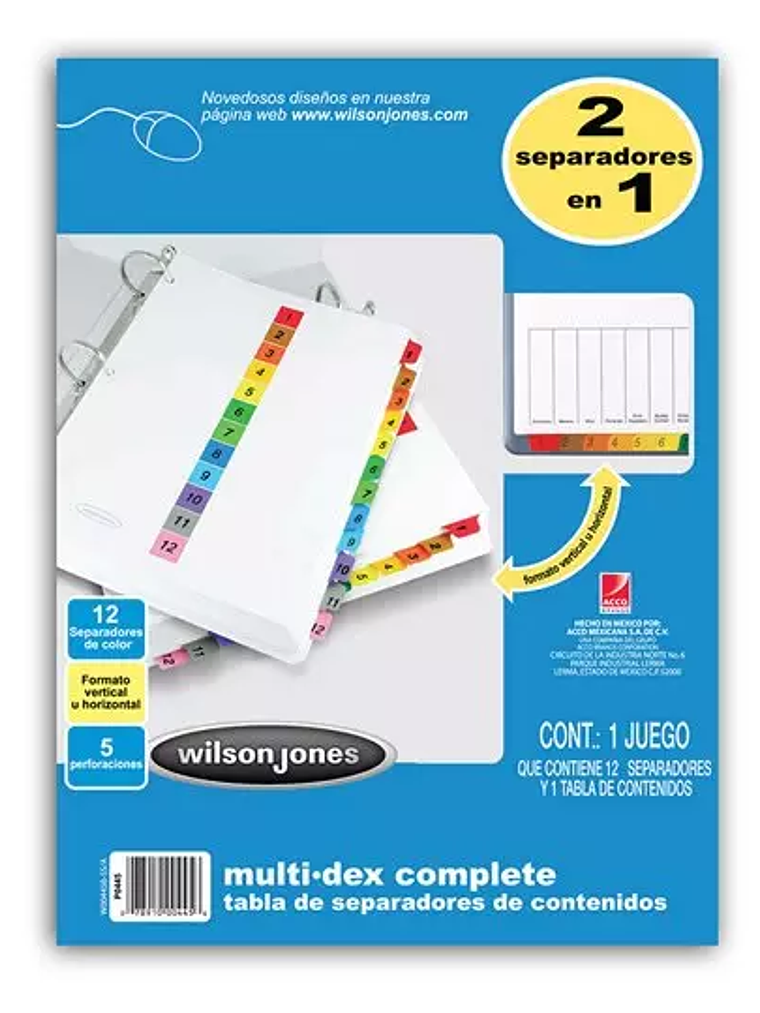 Separador multidex 12 divisiones ACCO ta 1