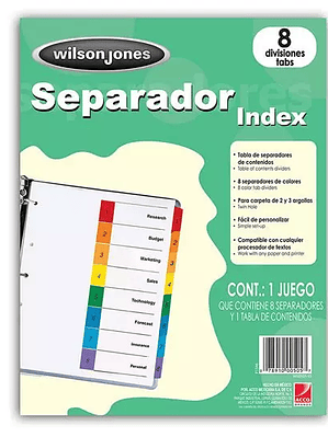 Separador c/numeración 8 divisiones ACCO