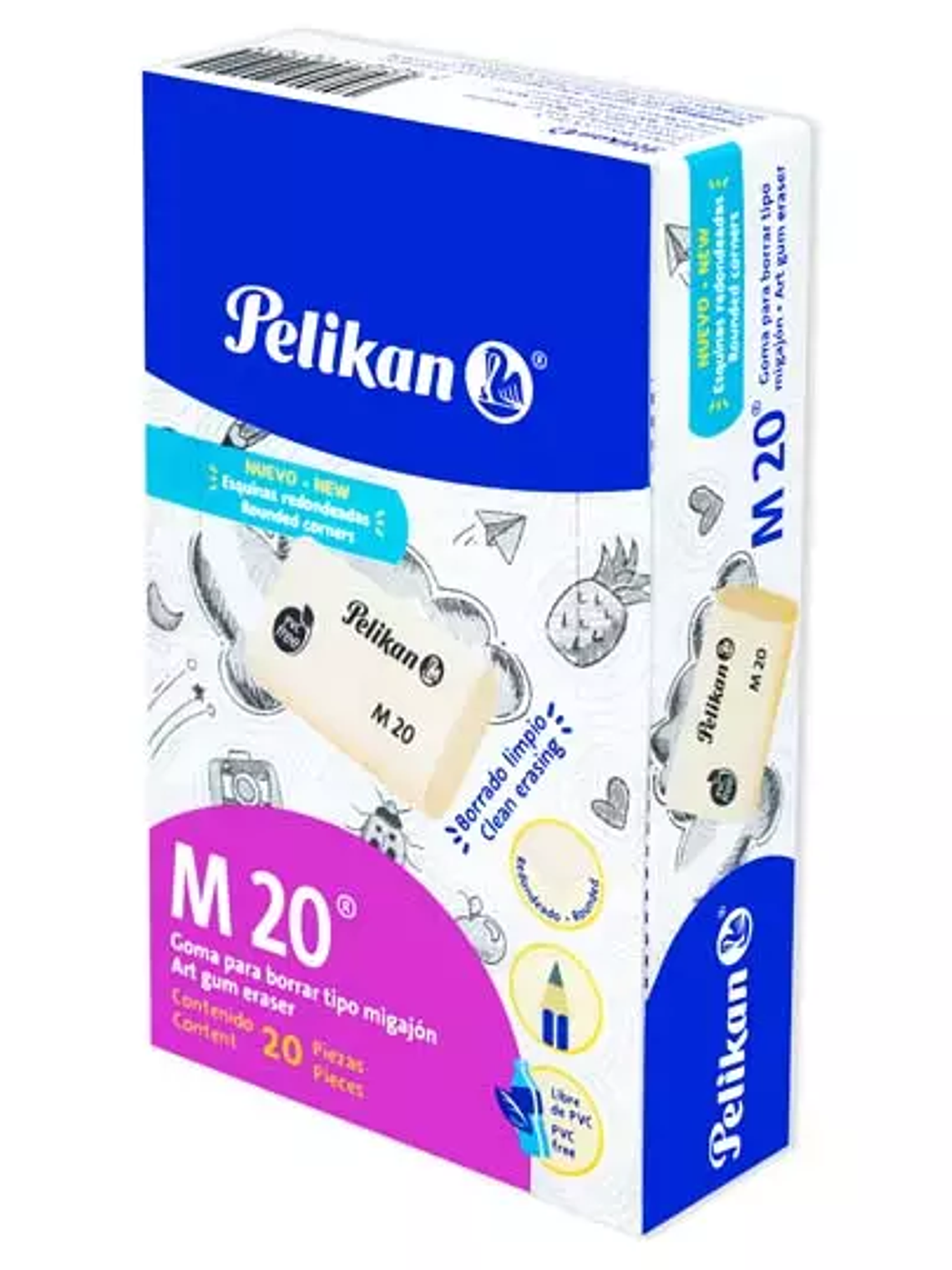 Goma Pelikan M20 tipo migajon, caja exhi 1