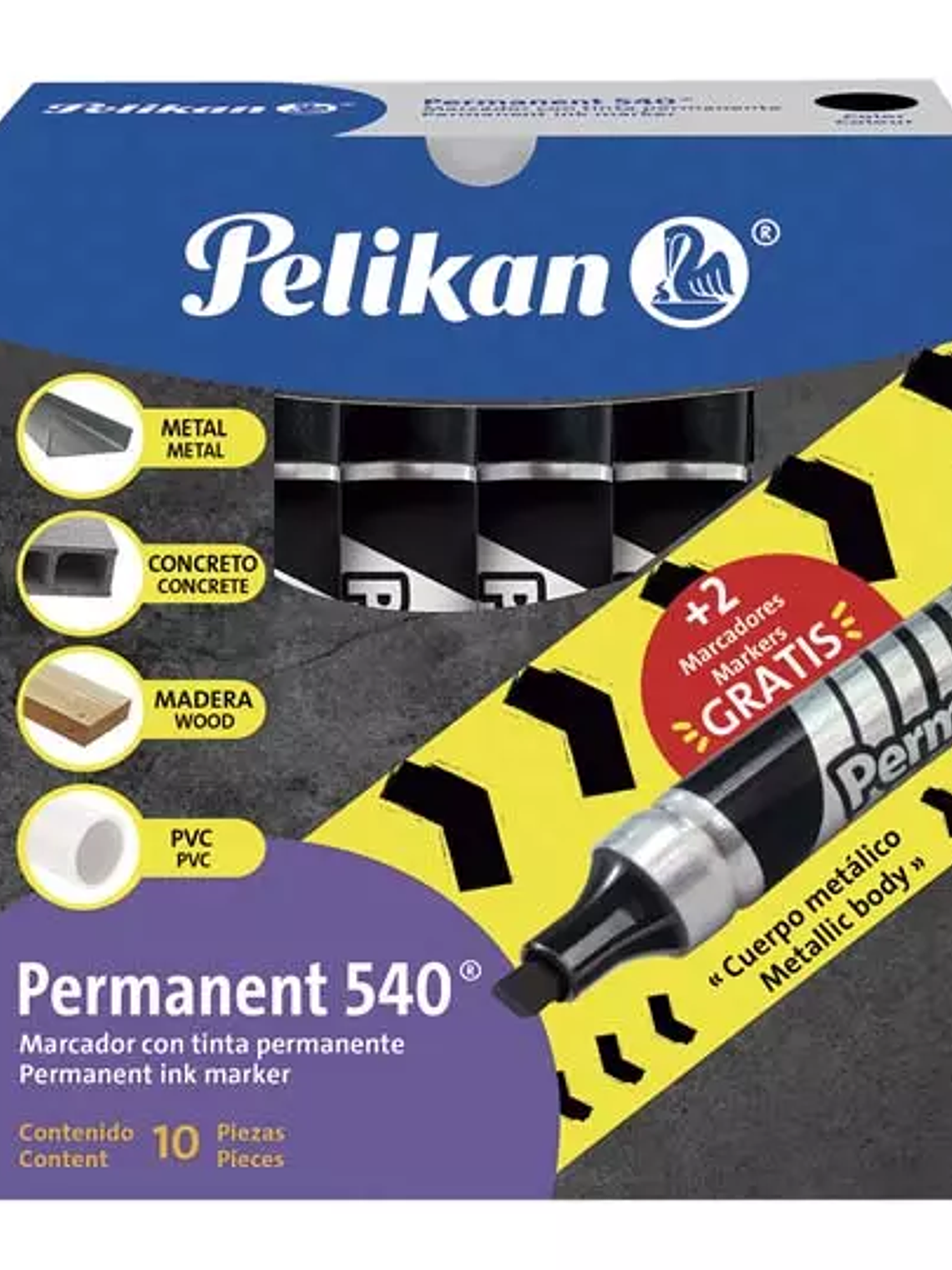 Marcador permanente 540, Pelikan, negro, 1