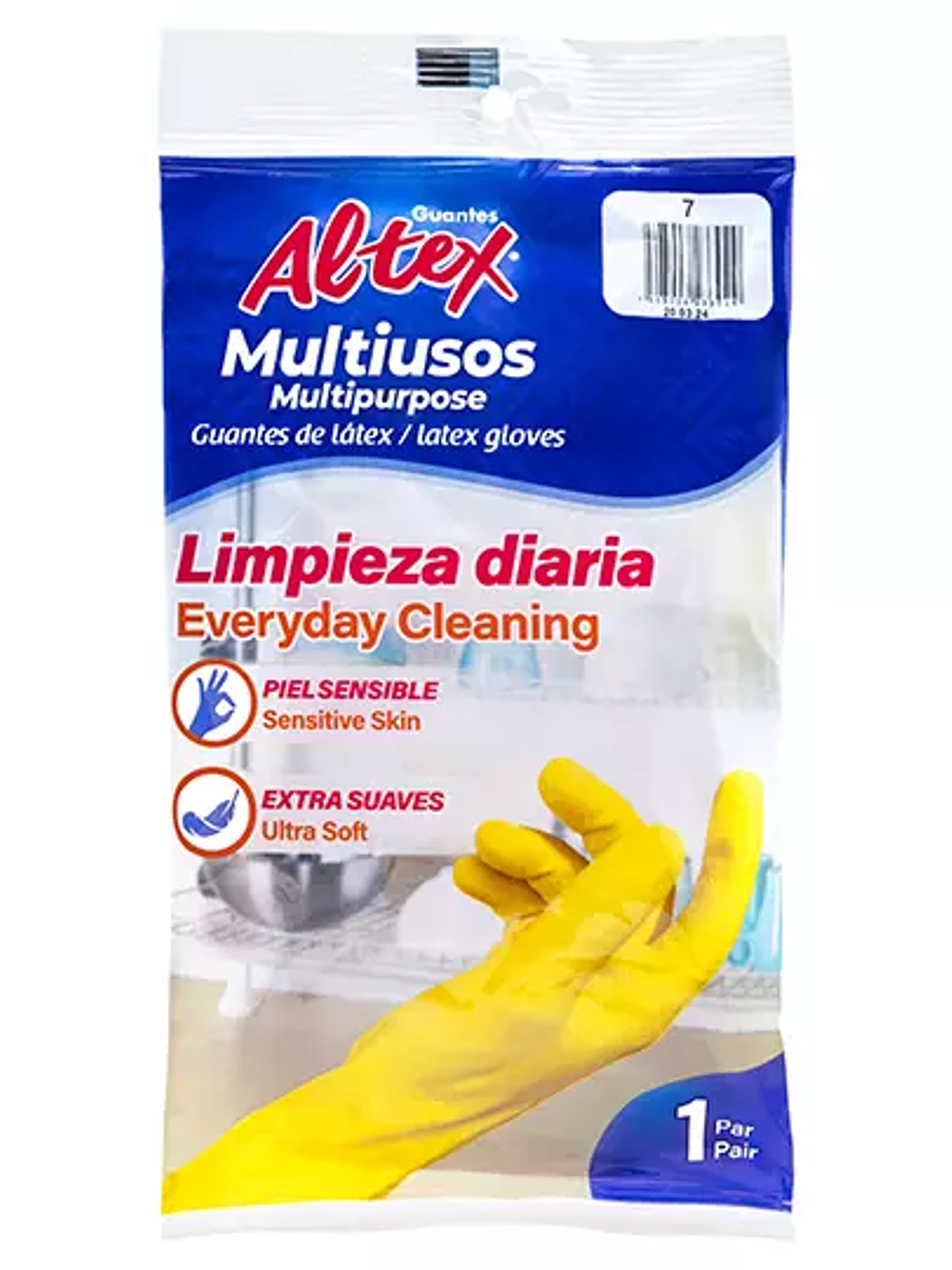 Guantes de hule Altex color rojo, N. 7 1