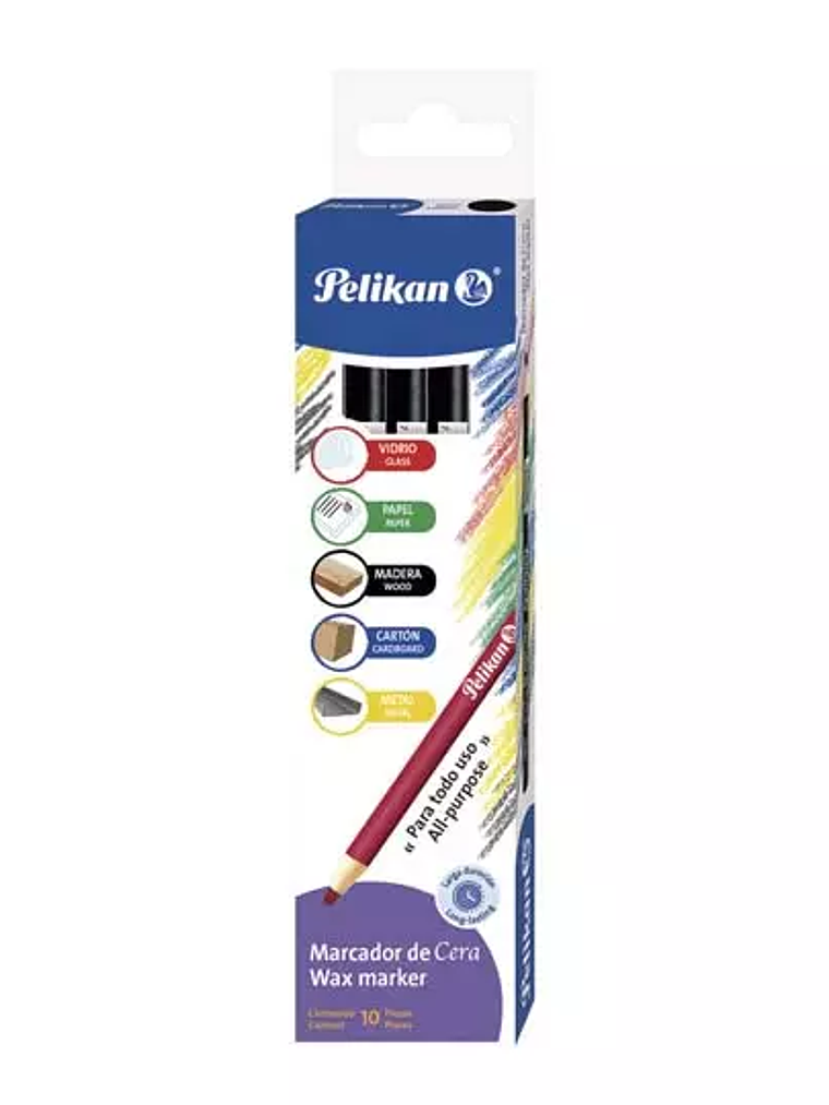Marcador de cera Pelikan negro  caja con 1