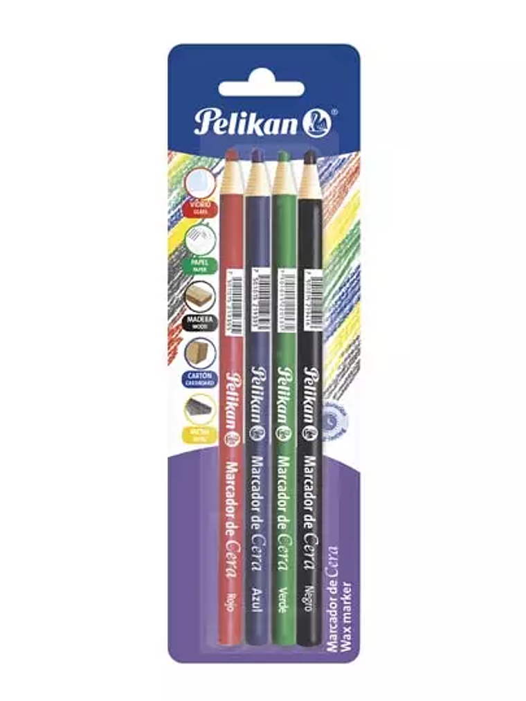 Marcador de cera Pelikan tarjeta con 4 m 1