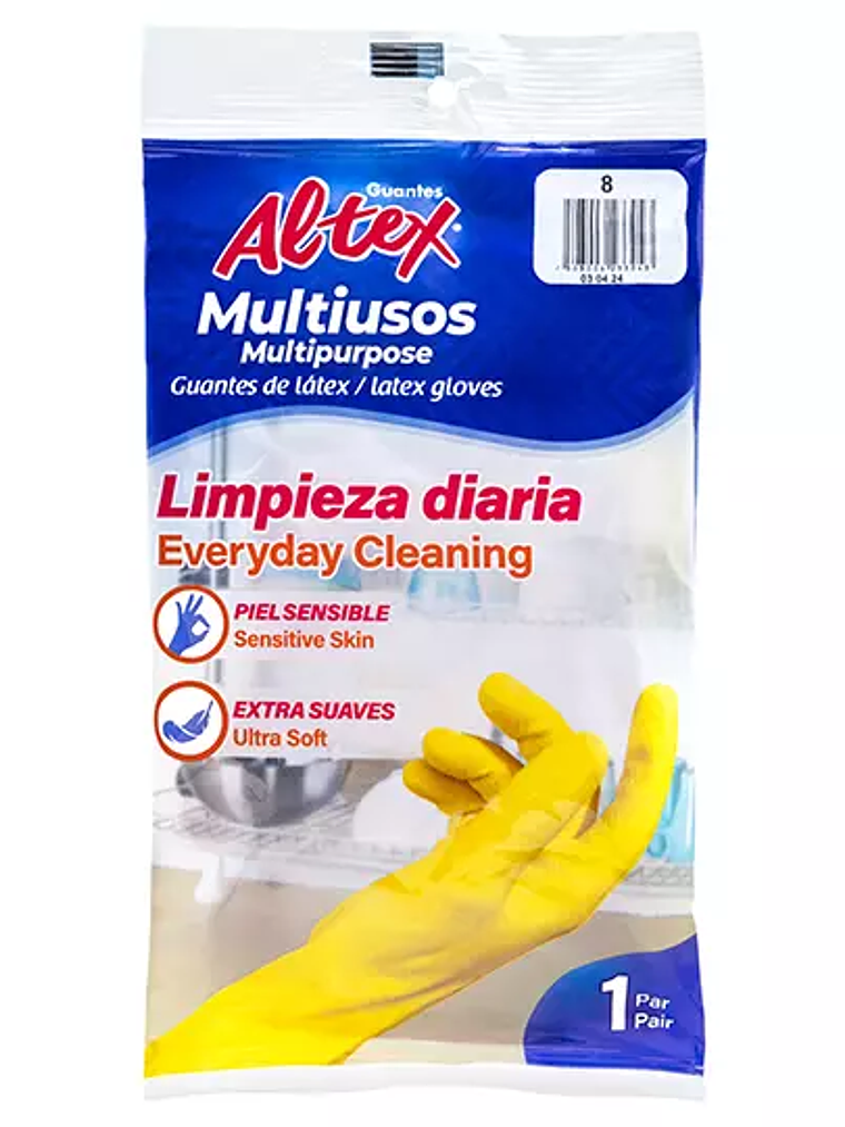 Guantes de hule Altex color rojo, N. 8 1