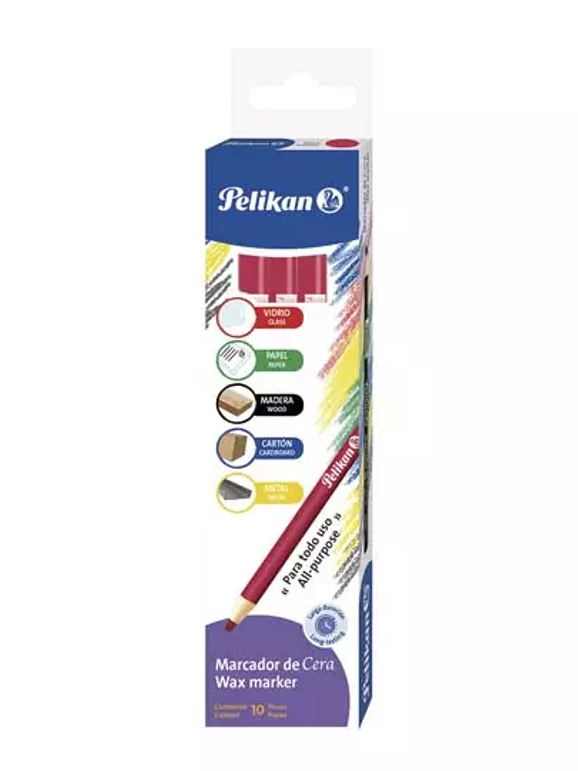 Marcador de cera Pelikan rojo caja con 1 1