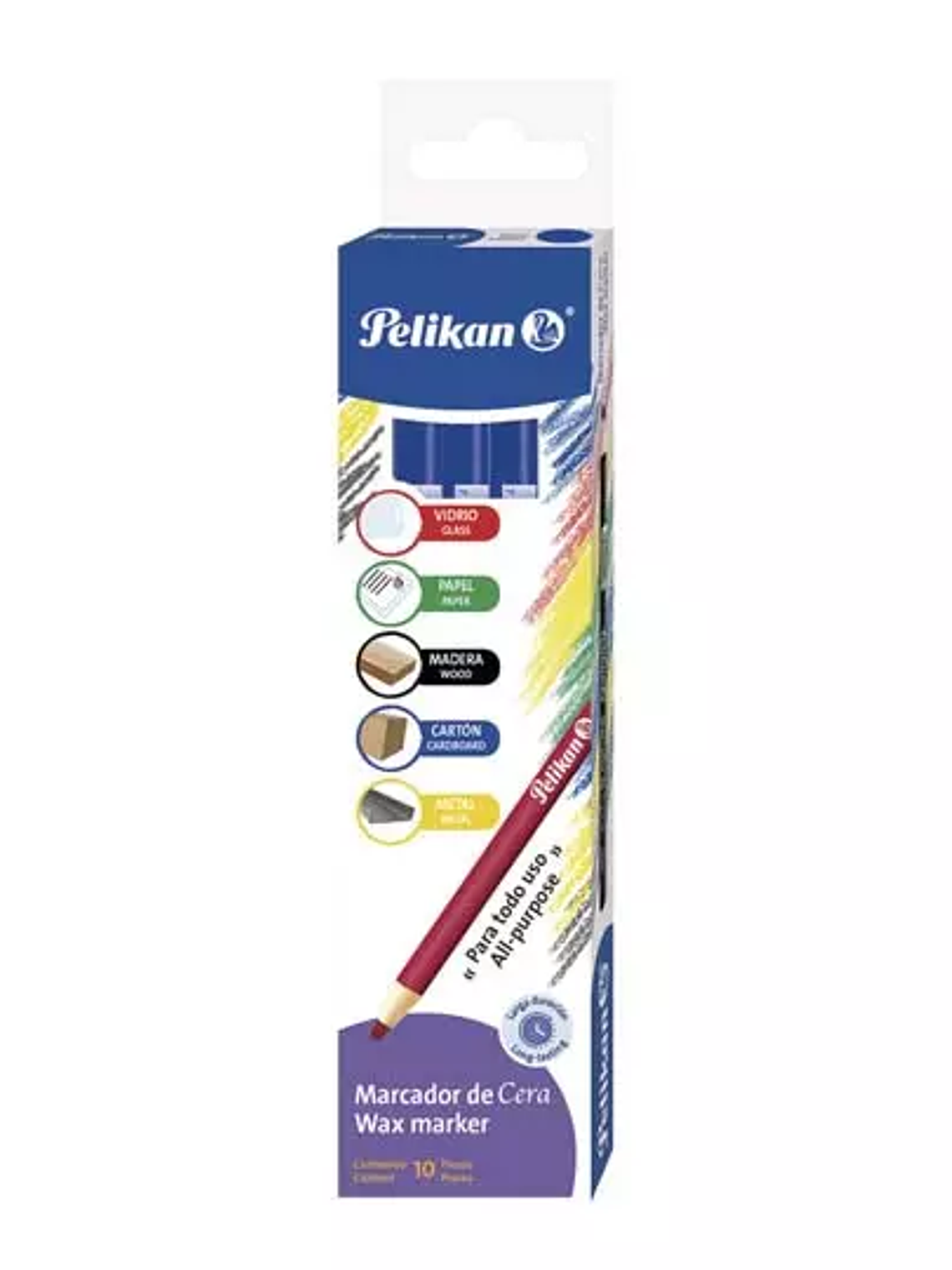 Marcador de cera Pelikan azul caja con 1 1