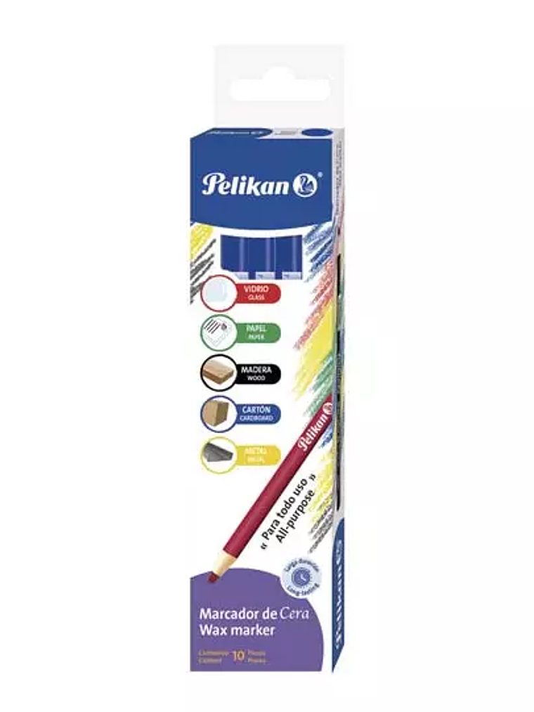 Marcador de cera Pelikan azul caja con 1 1